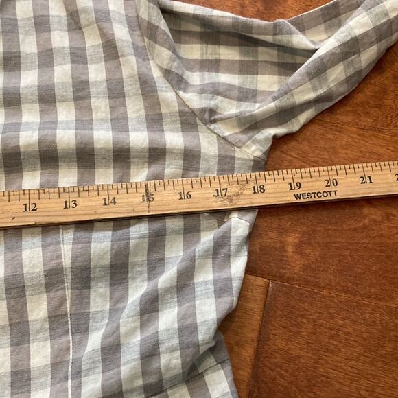Anthropologie 11.1.Tylho gray and white checked blouse size small - Picture 6 of 8